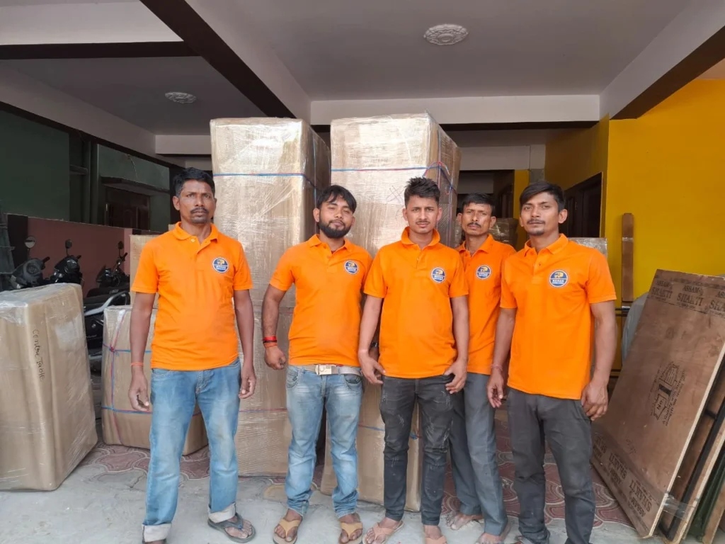 Home shifting team of Mehar Packers and Movers with packed household goods in Bihar.